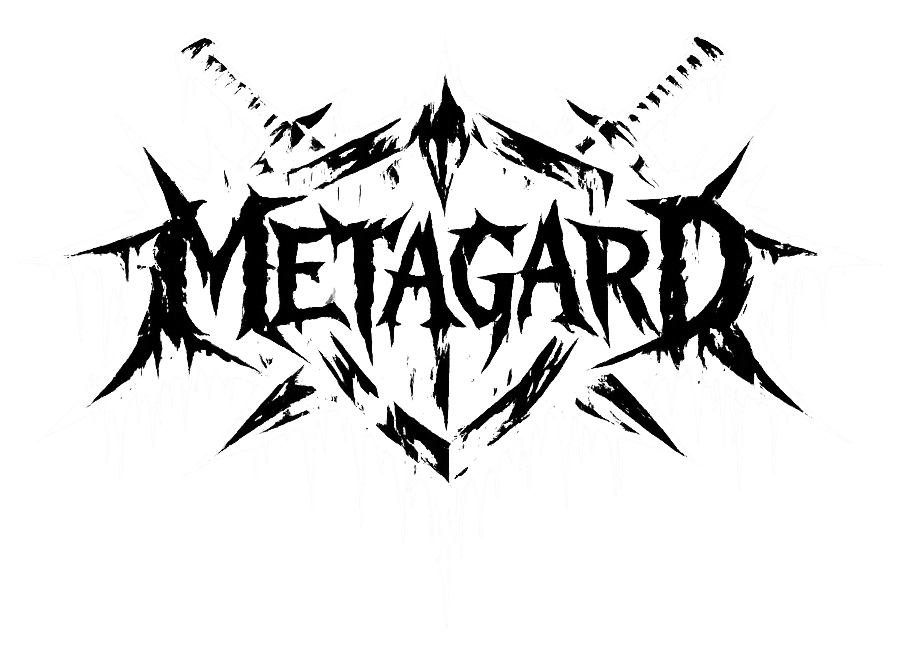Metagard logo: stylized dark lettering over a shield and crossed swords